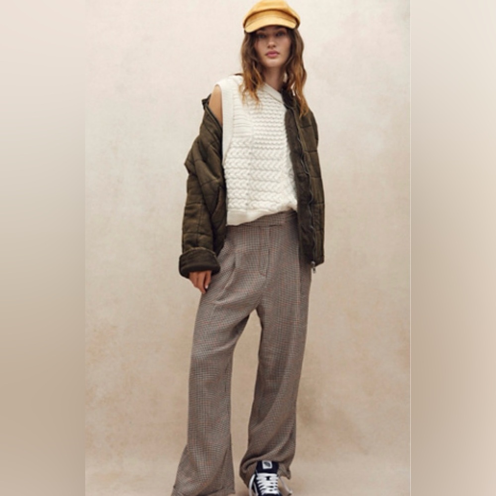 Free People Lyla Menswear Plaid Pant